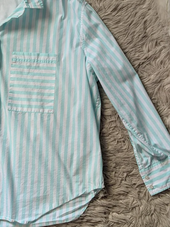 EUC AYR The Deep End Button Down Shirt in Teal Wasabi - Picture 6 of 16